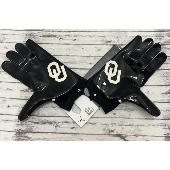 Nike Jordan Fly Lock Black Football Gloves Oklahoma Sooners Team Issue Size 4XL